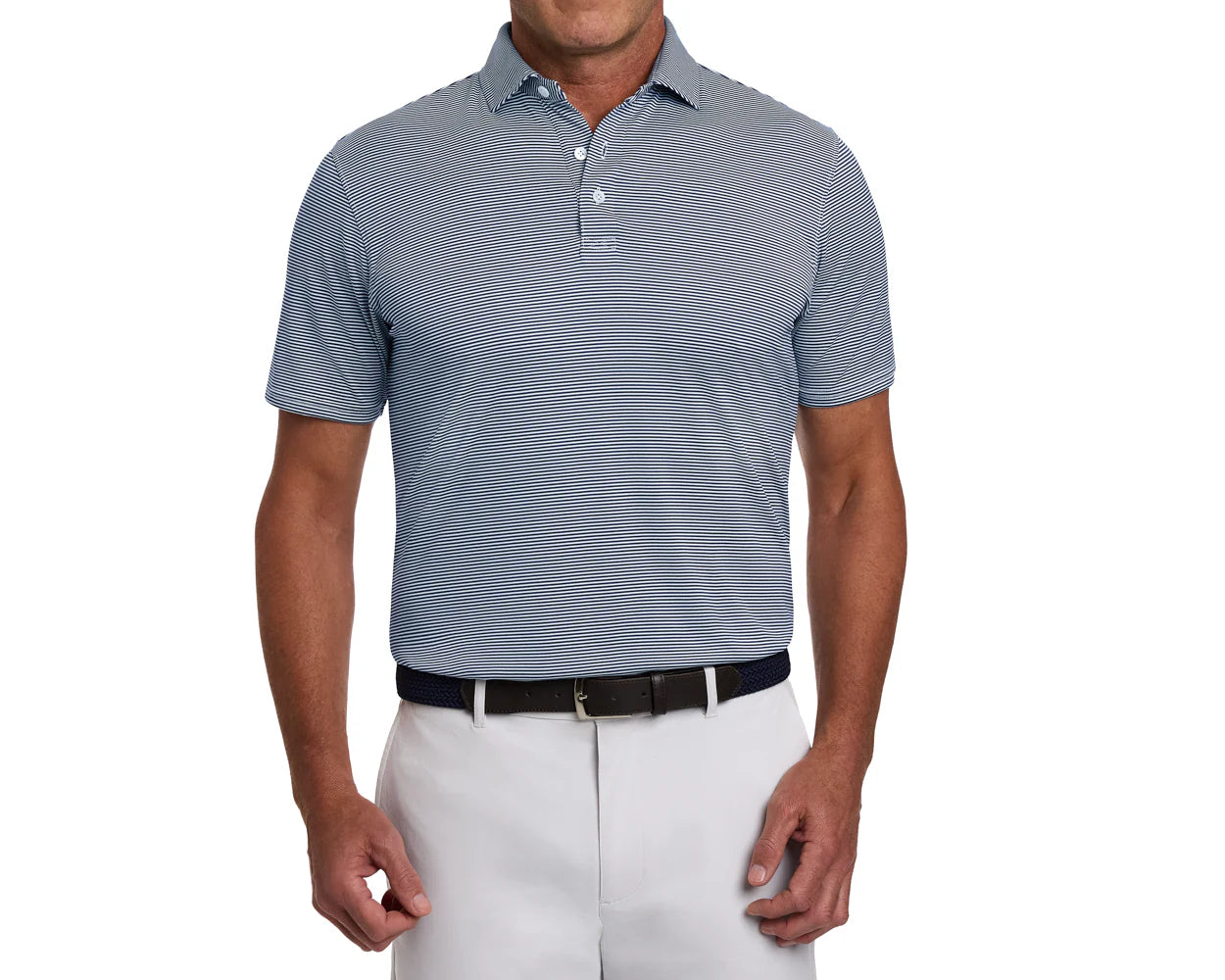 The Perkins Polo Shirt Navy & White  Holderness & Bourne