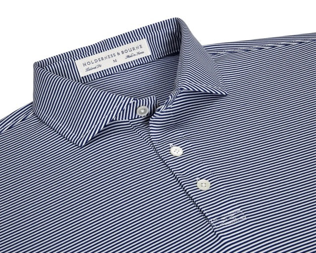 The Perkins Polo Shirt Navy & White  Holderness & Bourne