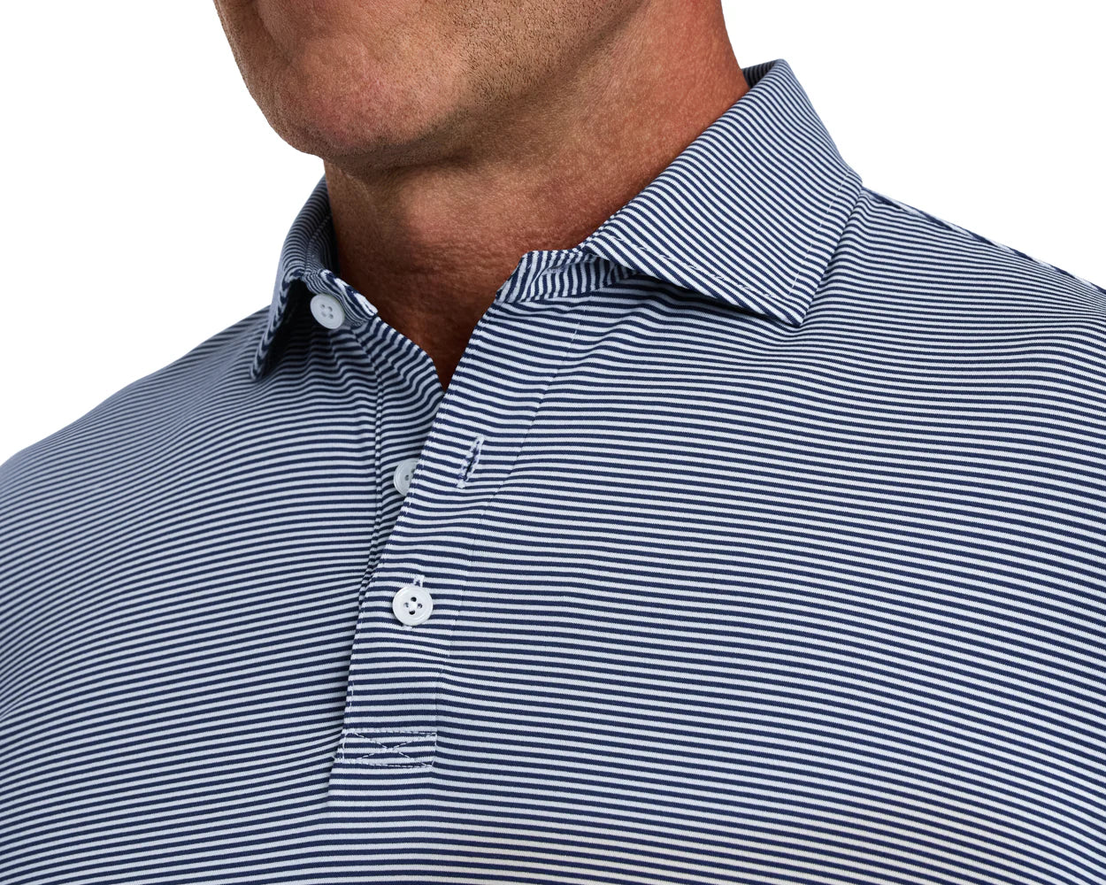 The Perkins Polo Shirt Navy & White  Holderness & Bourne