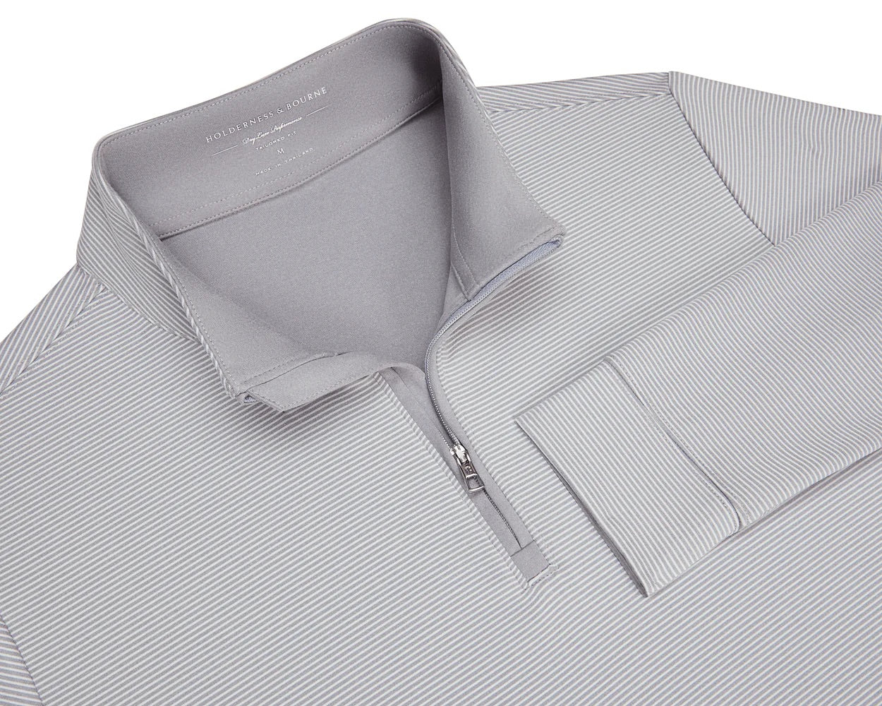 The Sherwood Quarter-Zip in Gray & White