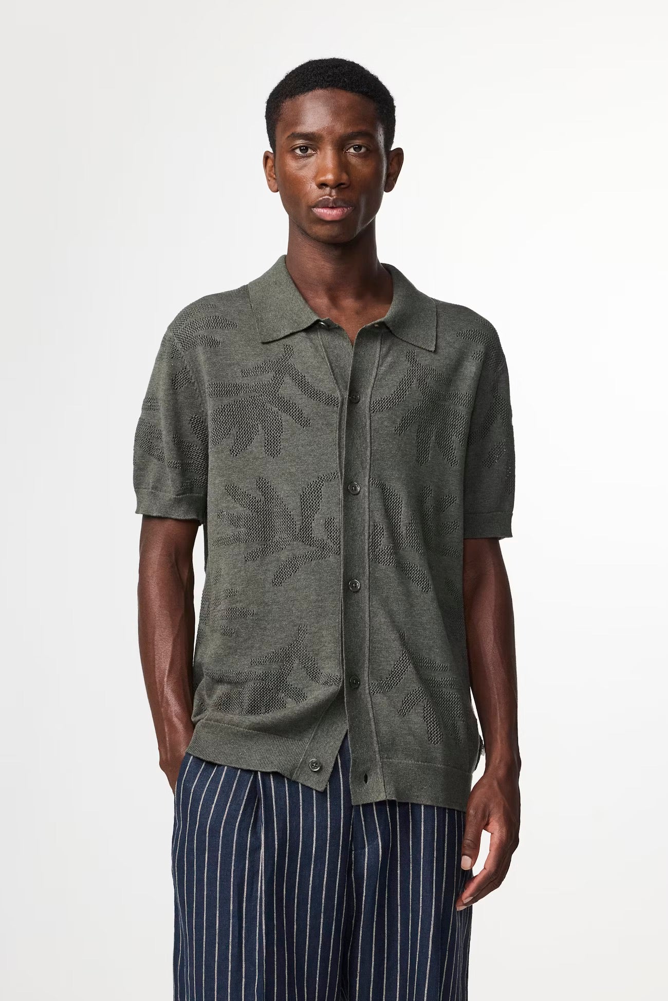 NN07 Thor Cardigan Polo in Green