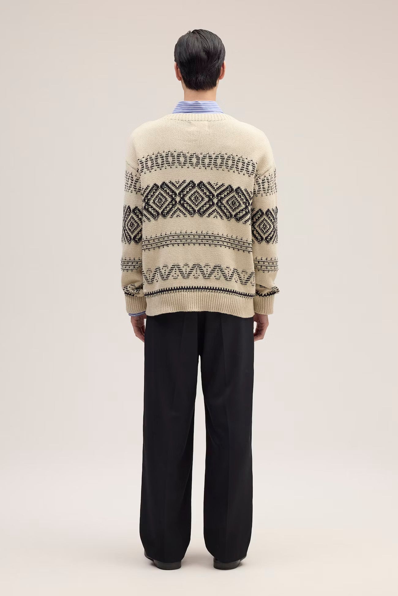 Todd Organic Cotton Jacquard Sweater in Ecru by NN07