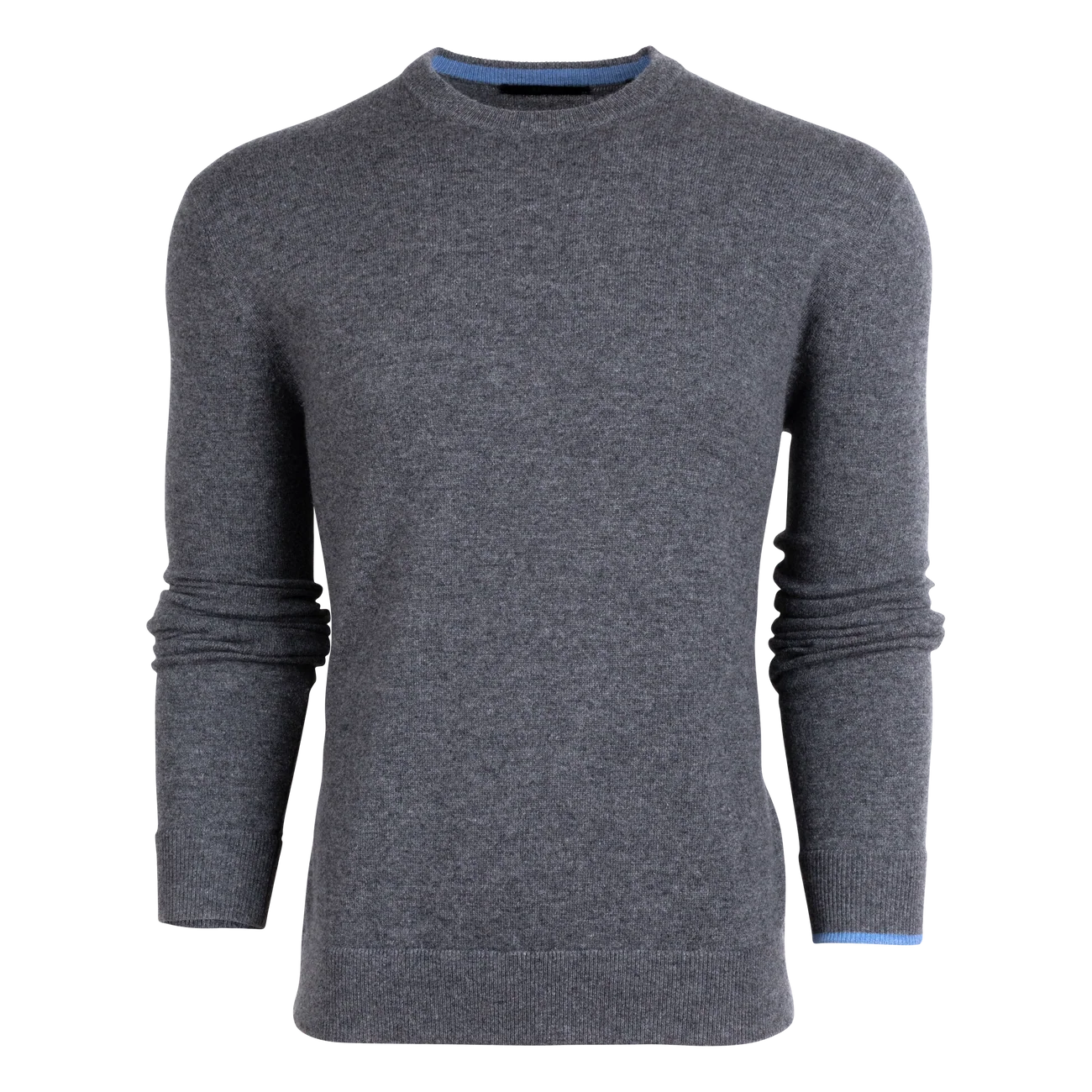 Front view of the Tomahawk Cashmere Crewneck Sweater in Smoke Heather
