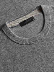Tomahawk Cashmere Crewneck Sweater Smoke Heather Greyson Clothiers neck
