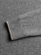 Tomahawk Cashmere Crewneck Sweater Smoke Heather Greyson Clothiers cuff