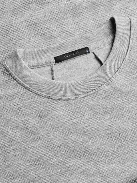 Troy Long Sleeve Crewneck Smoke Heather Greyson Clothiers Collar Detail