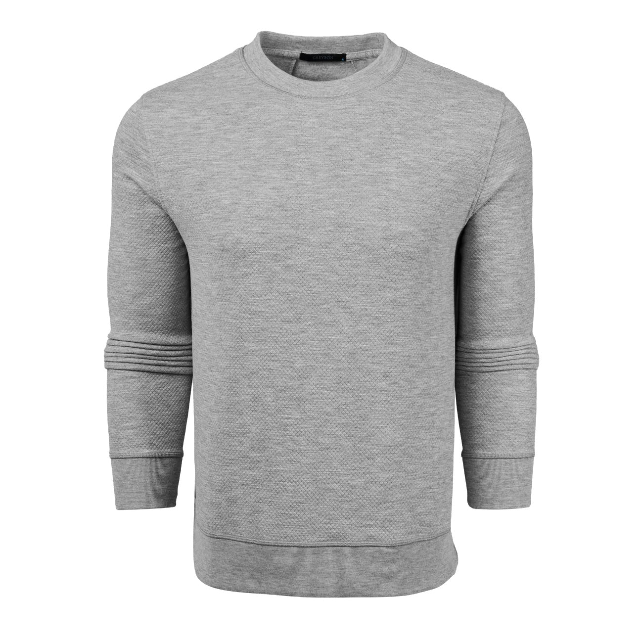 Troy Long Sleeve Crewneck Smoke Heather Greyson Clothiers Front
