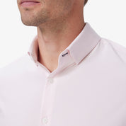 True Pink Solid Leeward Dress Shirt From Mizzen + Main Close View