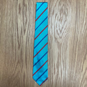 Turquoise Tri-Color Stripe Silk Tie Q. Contrary