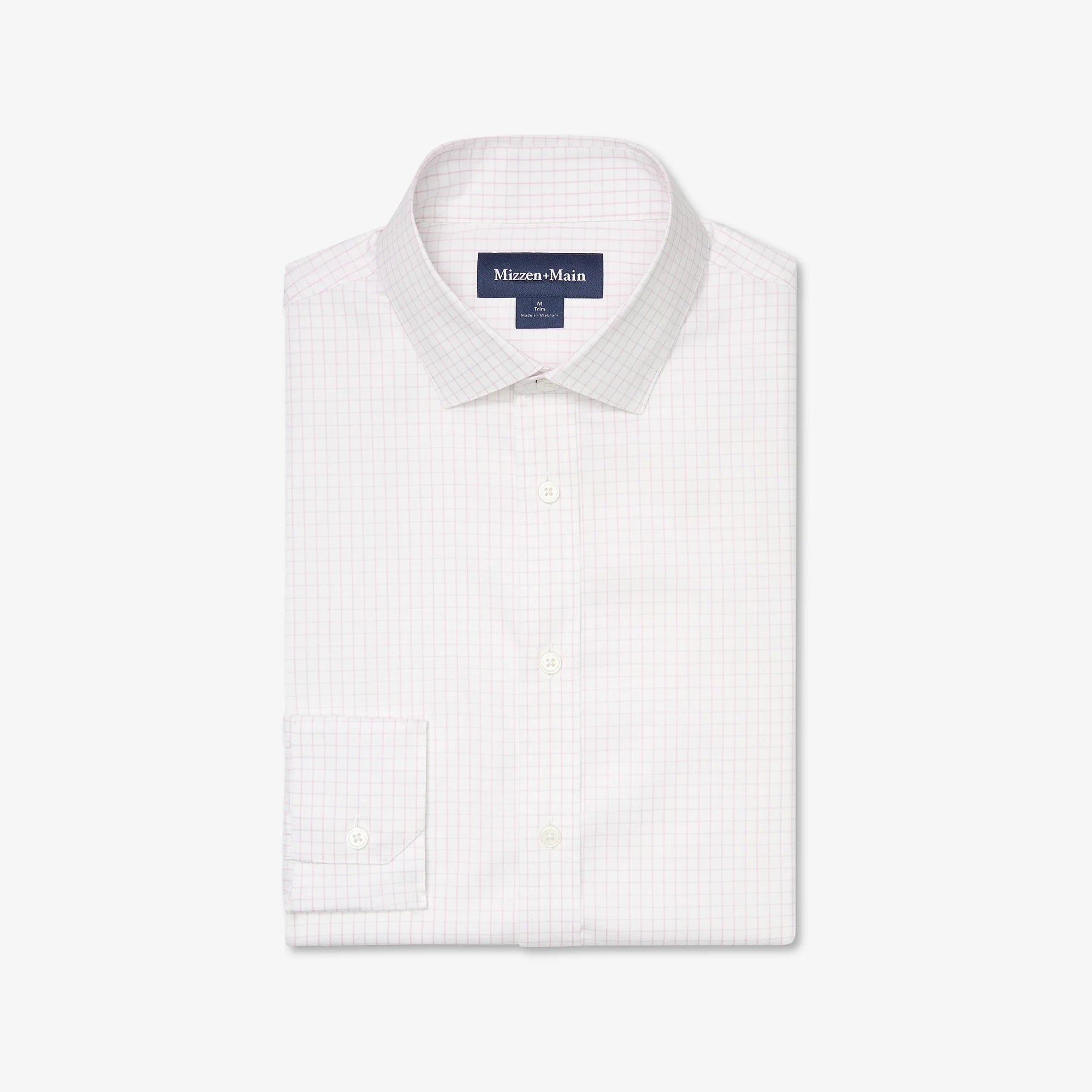 Hilton Dress Shirt White Lavender Haze Mini Grid