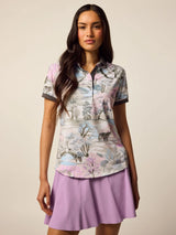 Where Wolves Roam Scarlett Polo - Wisteria Multi | Greyson Clothiers