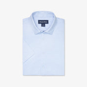 White Blue Grid Dot Halyard Short Sleeve Shirt