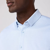 White Blue Grid Dot Halyard Short Sleeve Shirt