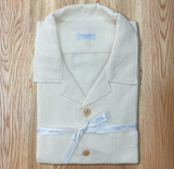 Crochet Camp Shirt - Cream | Sannino Napoli Shirtmaker
