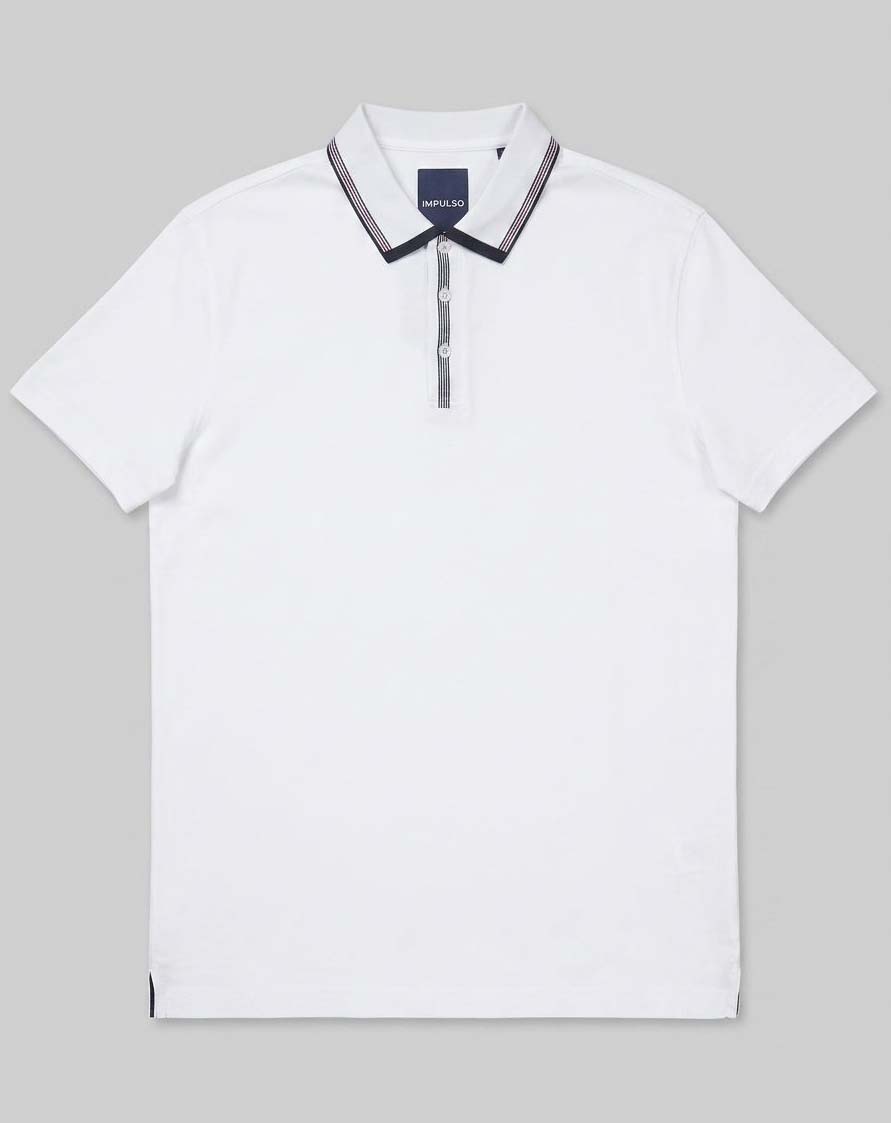 White Black Tipped Polo