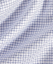 White & Blue Shadow Check Dress Shirt Fabric Detail