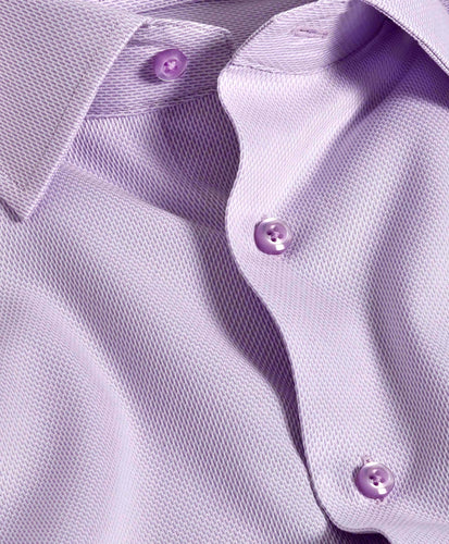White & Lilac Micro Tic Dress Shirt David Donahue Collar Detail