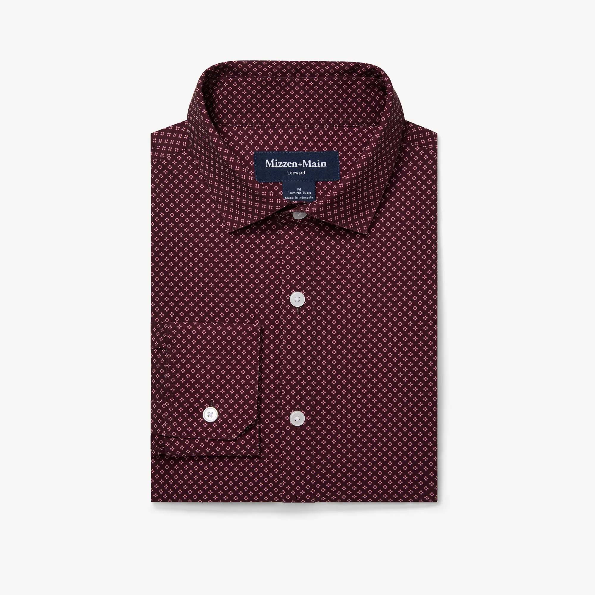 Wine Clover Leeward Dress Shirt Mizzen + Main