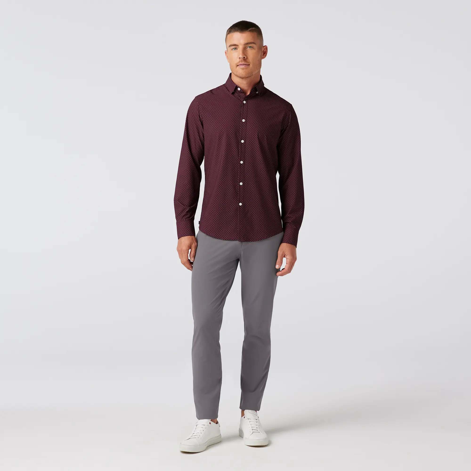 Wine Clover Leeward Dress Shirt Mizzen + Main