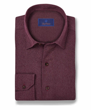 Wine Tonal Print Sport Shirt David Donahue 