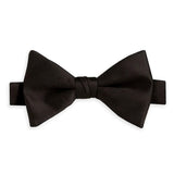 Black Satin Pre-Tied Bow Tie | David Donahue