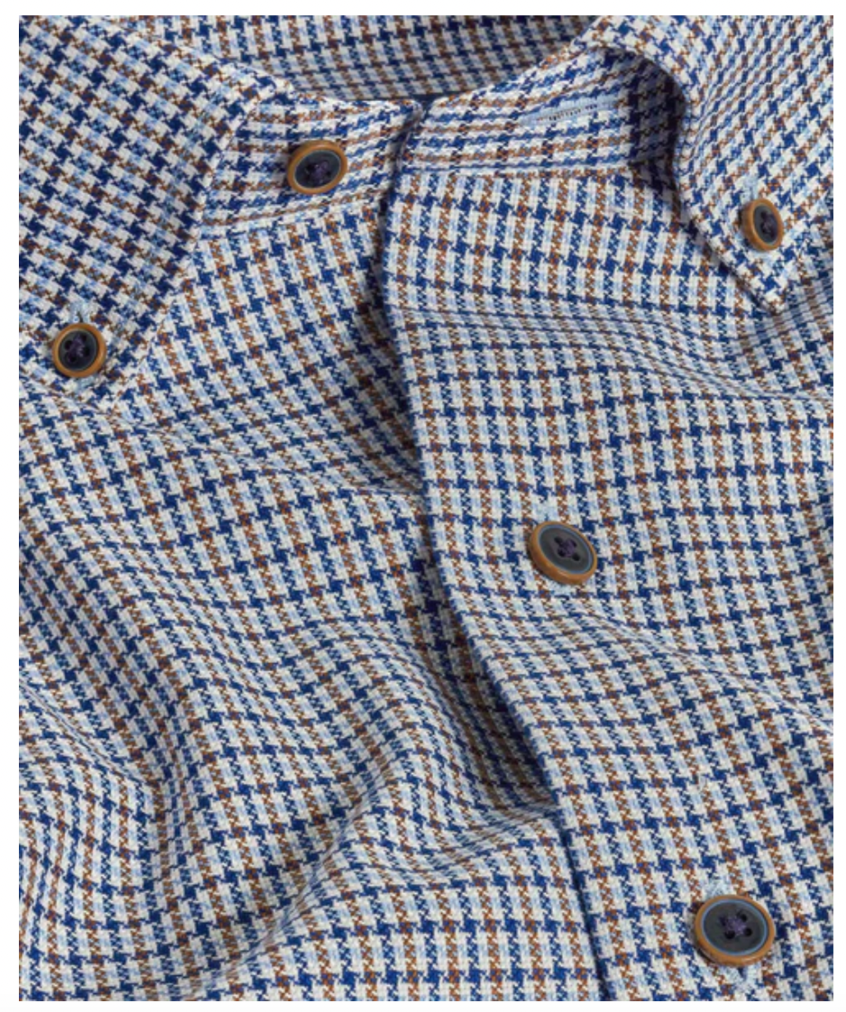 Blue and Chocolate Oxford Check