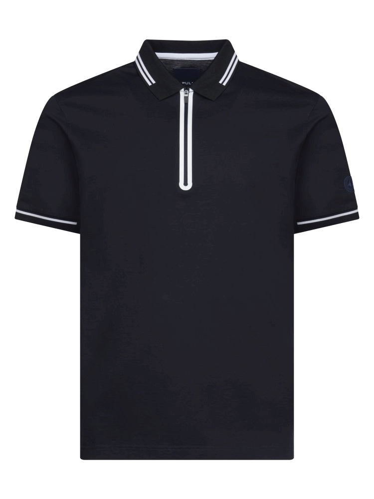 Navy Nautical Zip Polo