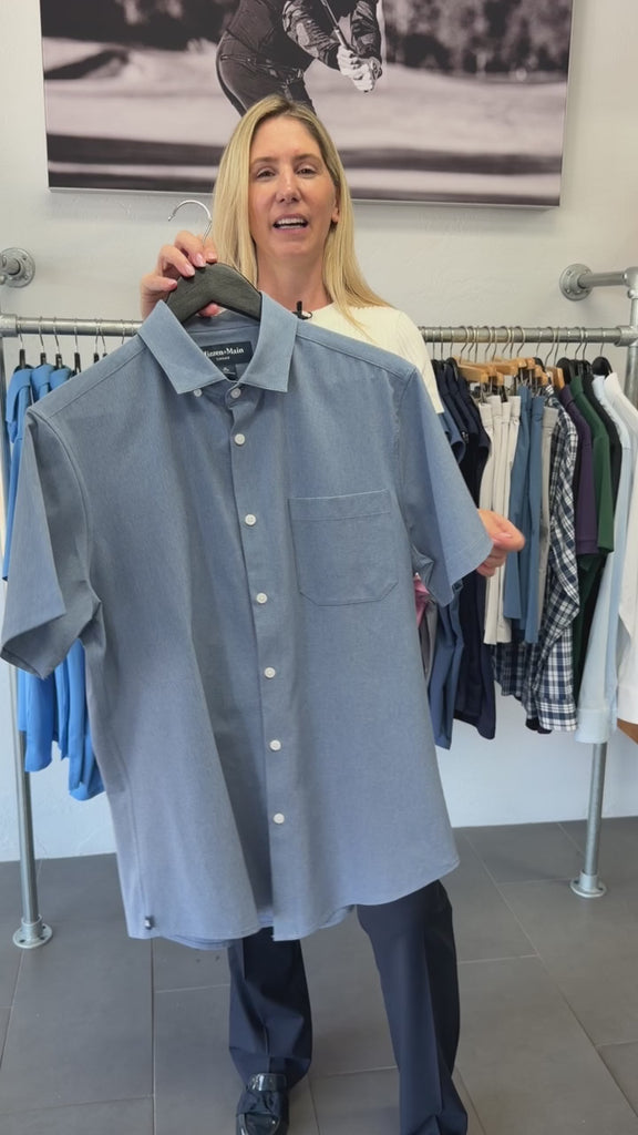 Coastal Fjord Heather Leeward Short Sleeve Shirt Mizzen+Main