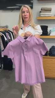 Scarlett Classic Crowly Collar Short Sleeve Polo Wisteria Greyson Clothiers