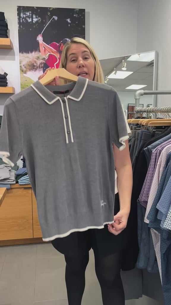 Bardot Short Sleeve Sweater - Smoke Heather| Greyson Clothiers