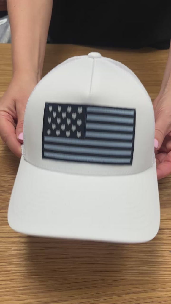 Wolf Flag Trucker Hat Arctic Greyson Clothiers 