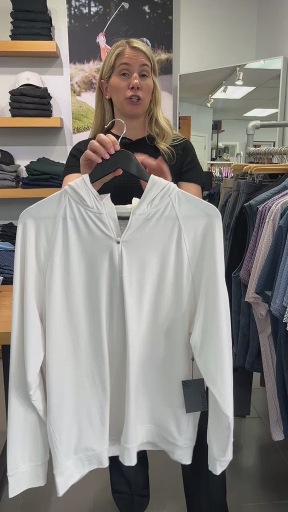 Hoodie Lux Quarter Zip Mid Layer - White & Black | G/Fore