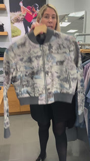 Where Wolves Roam Jacquard Bomber Jacket - Wisteria Multi | Greyson Clothiers