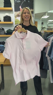 Rib Gusset Melange Ice Nylon Spread Polo Heather Blush