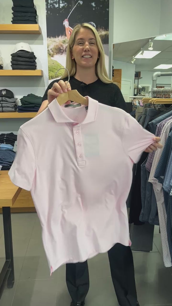 Rib Gusset Melange Ice Nylon Spread Polo Heather Blush