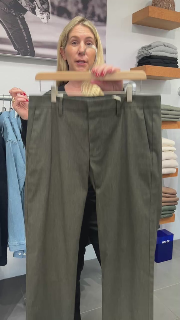 Theo Melange Tailored Slim Fit Chino Army Green 