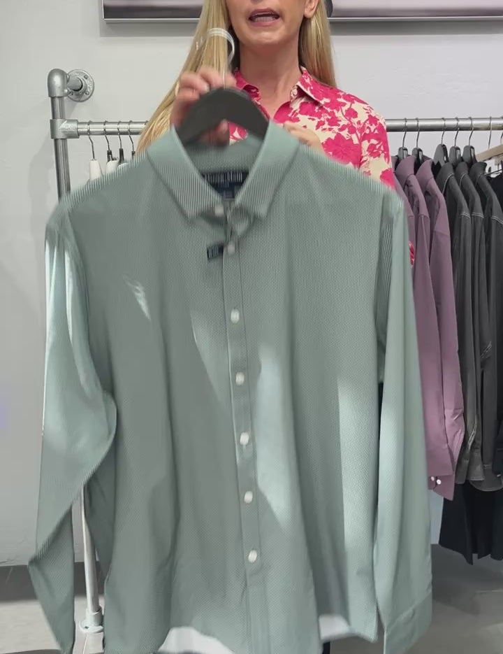 Olive Pressed Diamond Leeward Dress Shirt Mizzen+Main