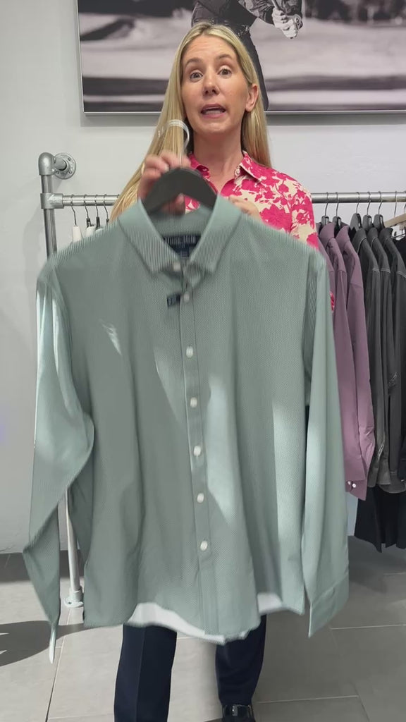 Olive Pressed Diamond Leeward Dress Shirt Mizzen+Main