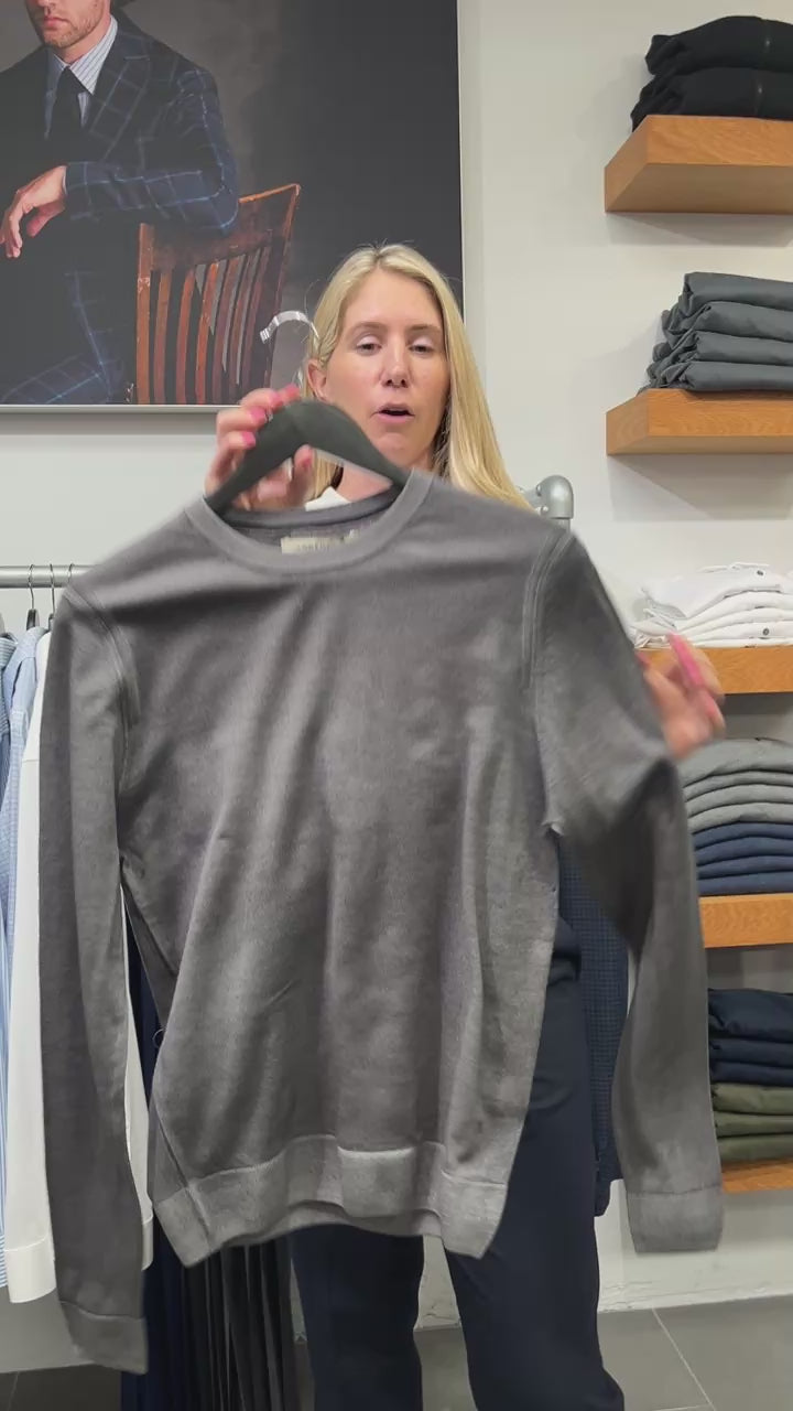 Grey Crew Neck Sweater Lorenzoni