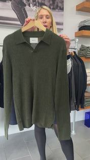 Paul Merino Wool Polo Dark Army by NN.07