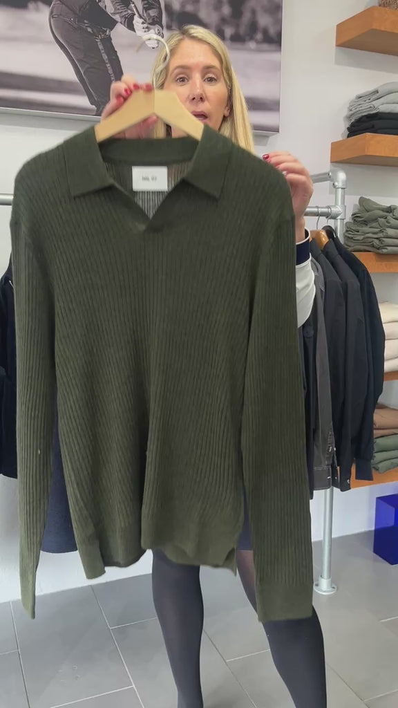 Paul Merino Wool Polo Dark Army by NN.07