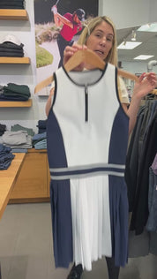 Leo Color Block Dress - Maltese Blue/ Arctic | Greyson Clothiers