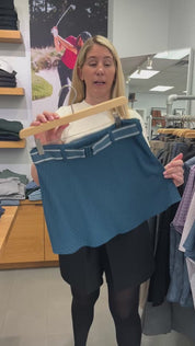 Diamonds All Day Belted Jacquard Skirt - Aegean | Greyson Clothiers