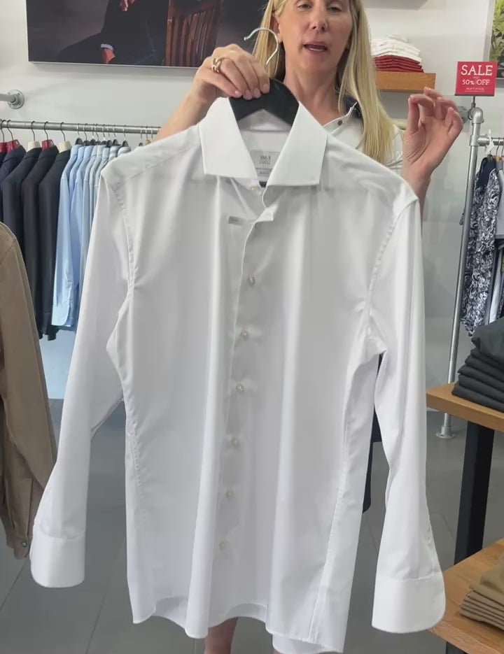 Eterna Luxury White Slim Fit Dress Shirt