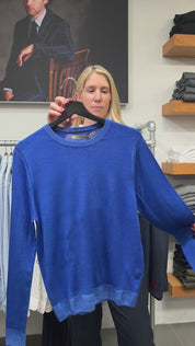 Royal Blue Crew Neck Sweater Lorenzoni