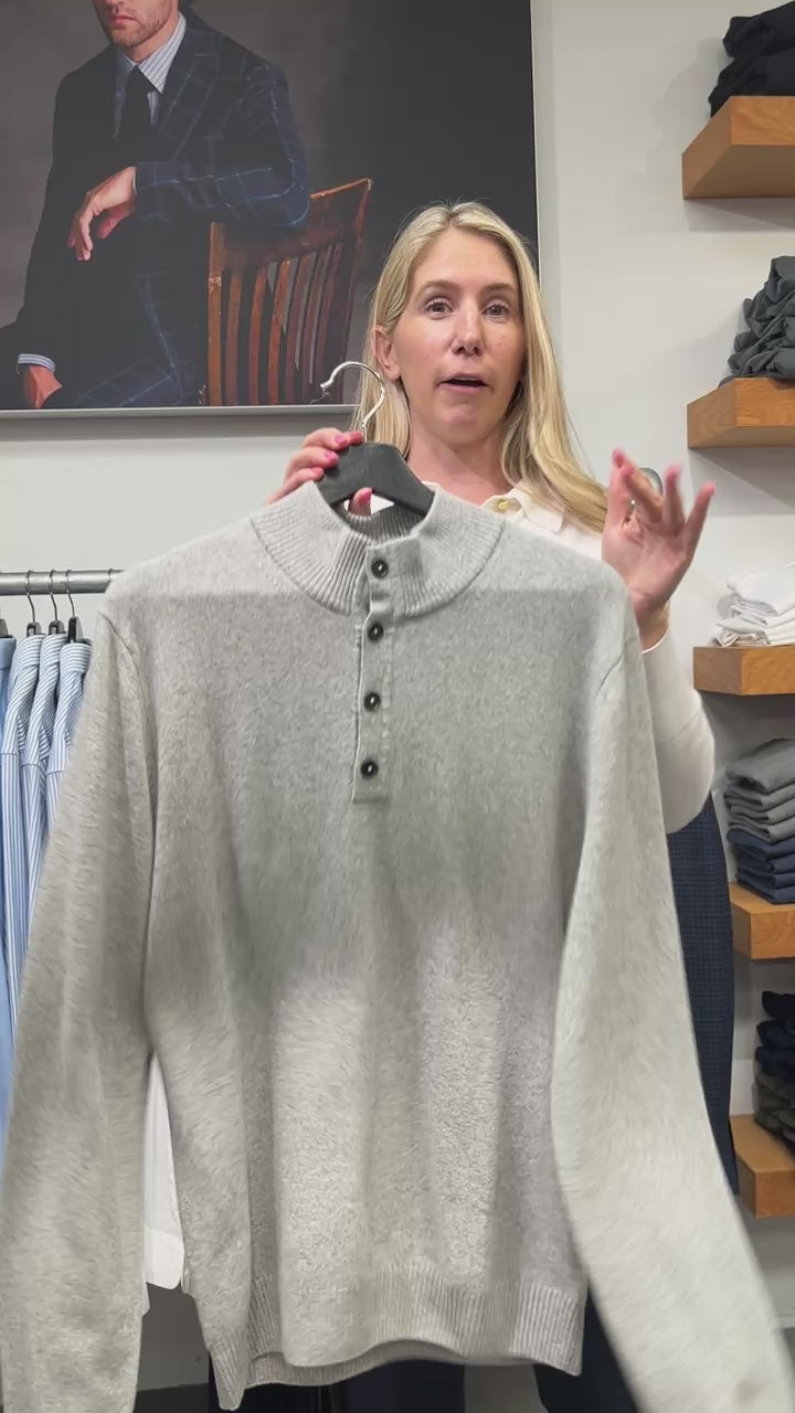 Lorenzoni Mock Neck Sweater in Grey