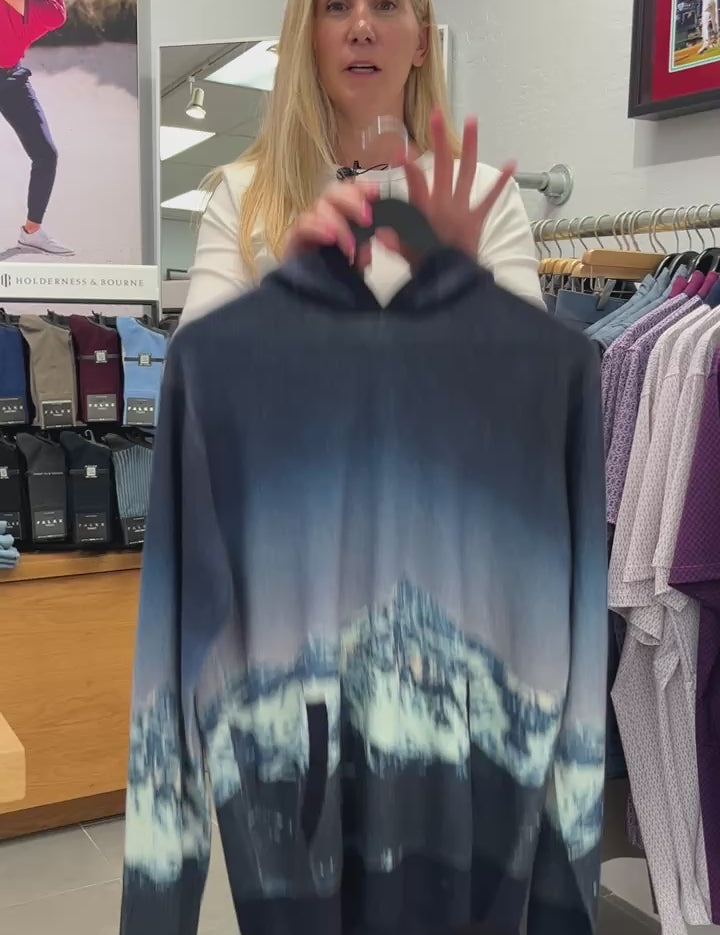 Off-Piste Printed Sweater Hoodie Maltese Blue Greyson Clothiers