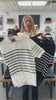 White Navy Stripe Short Sleeve Sweater Impulso