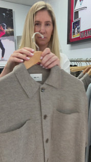 Jonas Boiled Merino Wool Overshirt Khaki Beige NN.07