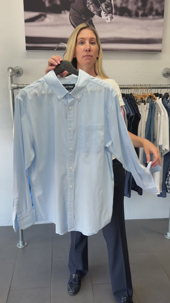 Kennedy Shirt Cloud Blue Chalk Stripe Mizzen+Main
